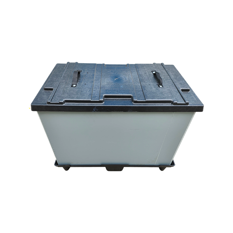 Caja de funda de paleta reutilizable de base y parte superior fundida a presión