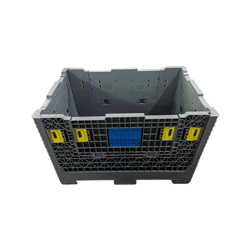 Contenedor de paletas de almacenamiento plegable con apertura lateral