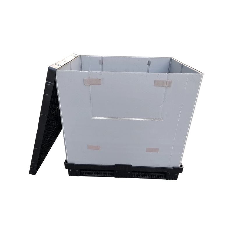 Caja de paletas con funda de tapa superior e inferior moldeada por inyección reutilizable